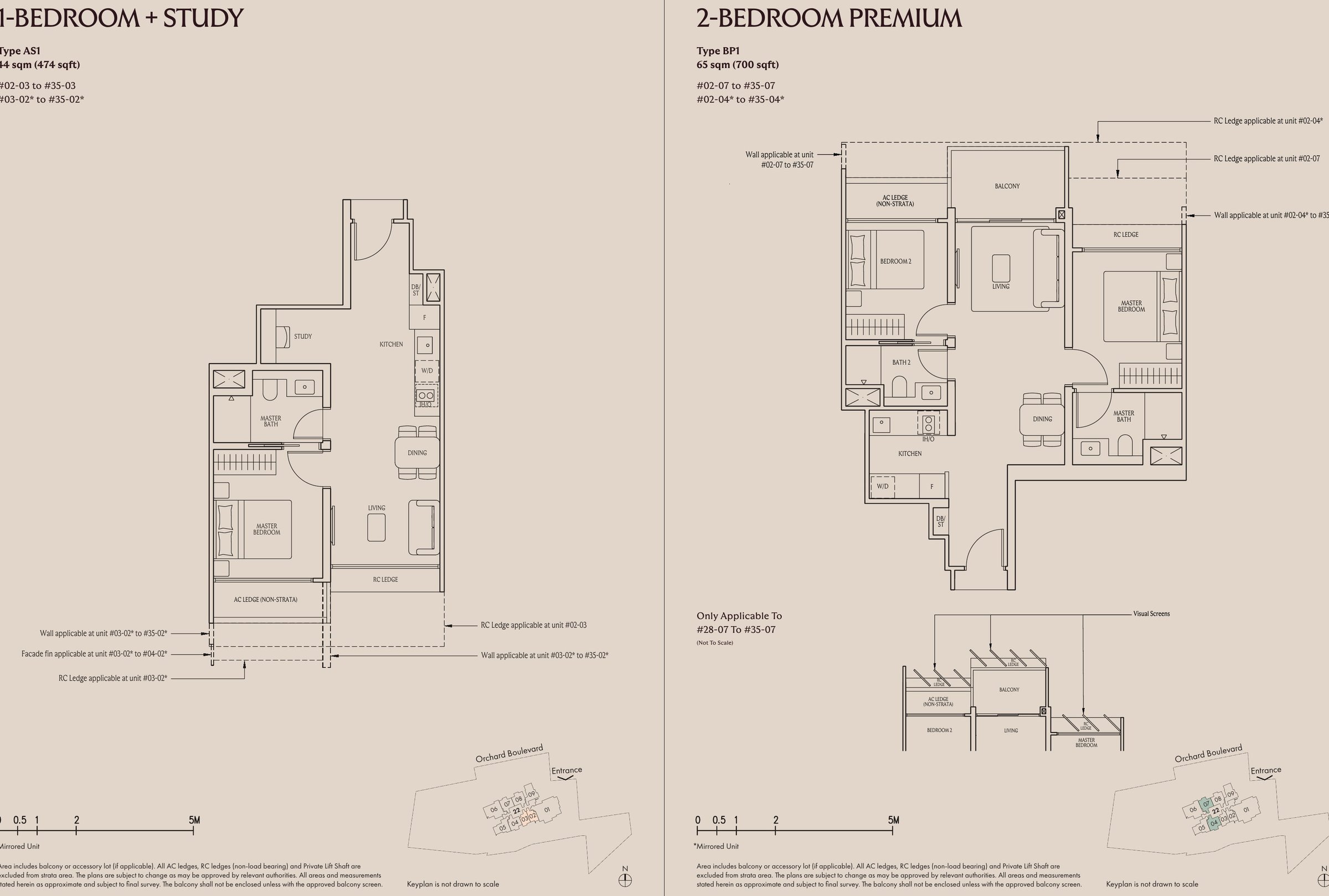 UpperHouse at Orchard Boulevard 1 Bedroom 1 Bedroom representative layout floor plan