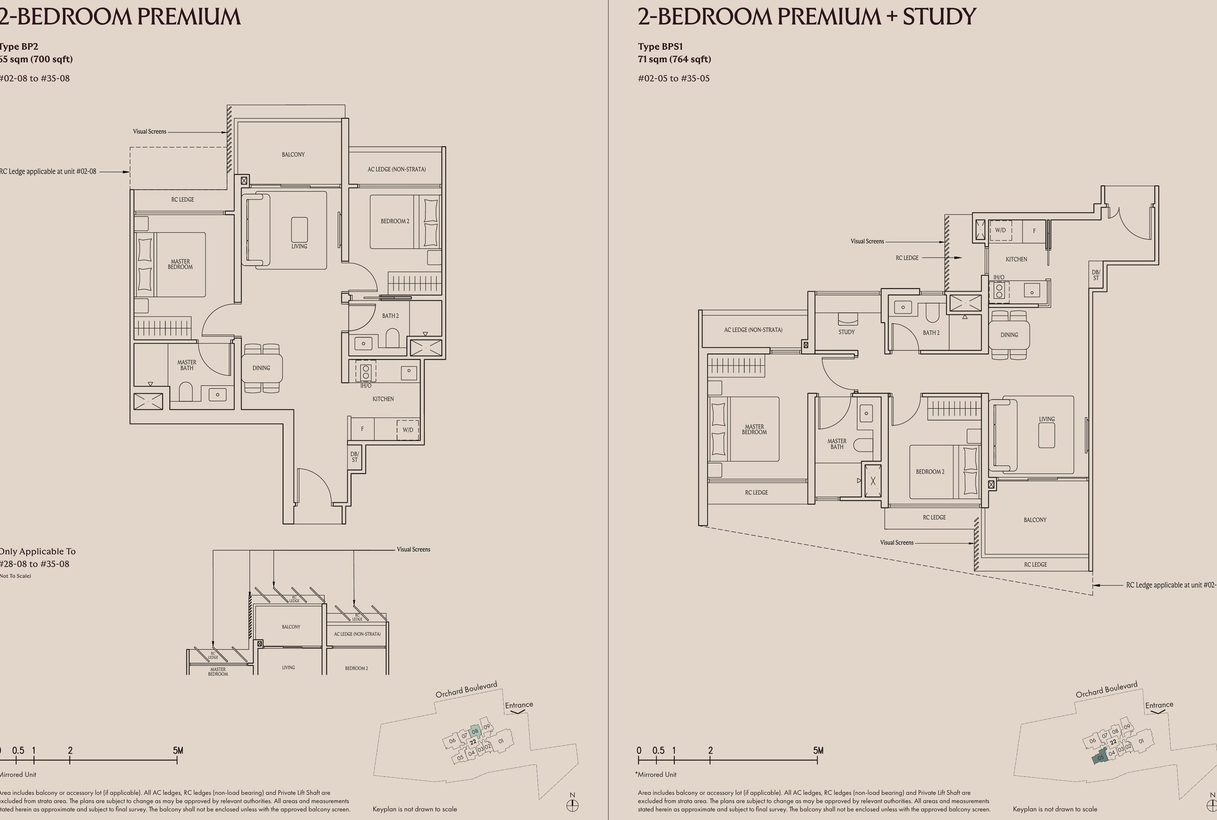 UpperHouse at Orchard Boulevard 2 Bedroom 2 Bedroom representative layout floor plan
