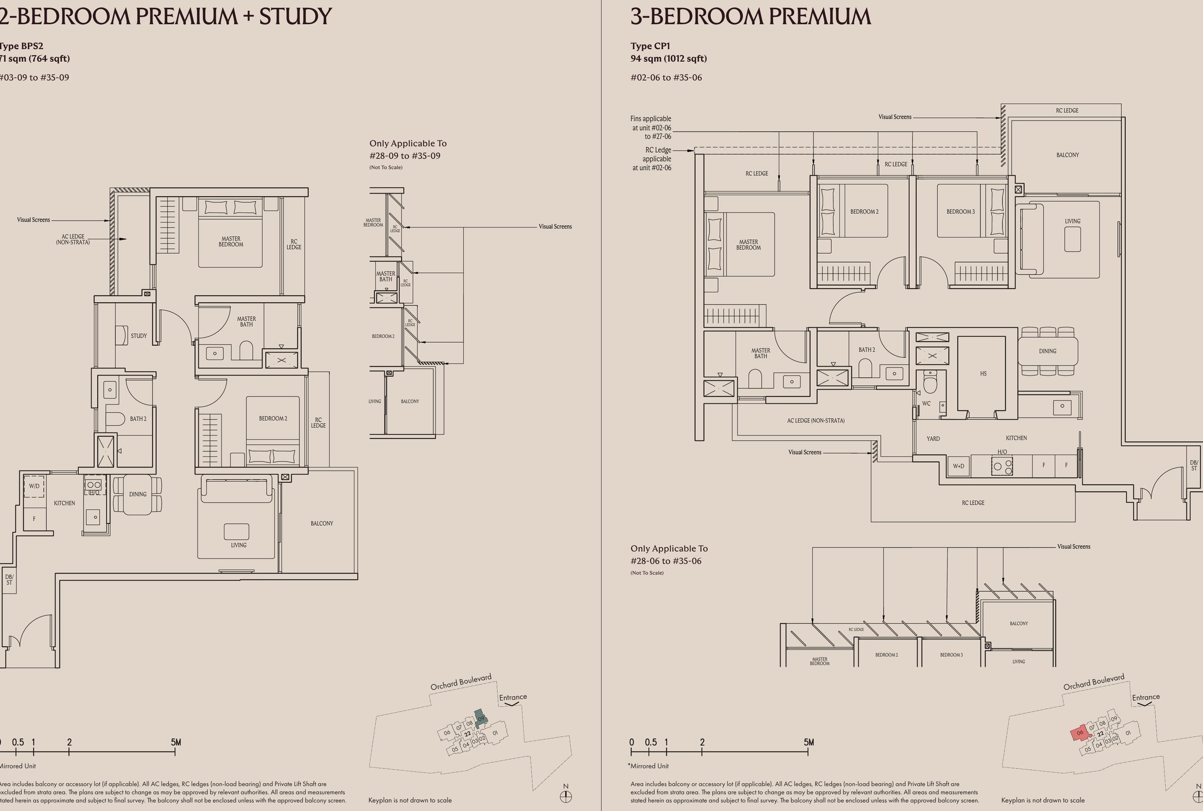 UpperHouse at Orchard Boulevard 3 Bedroom 3 Bedroom representative layout floor plan